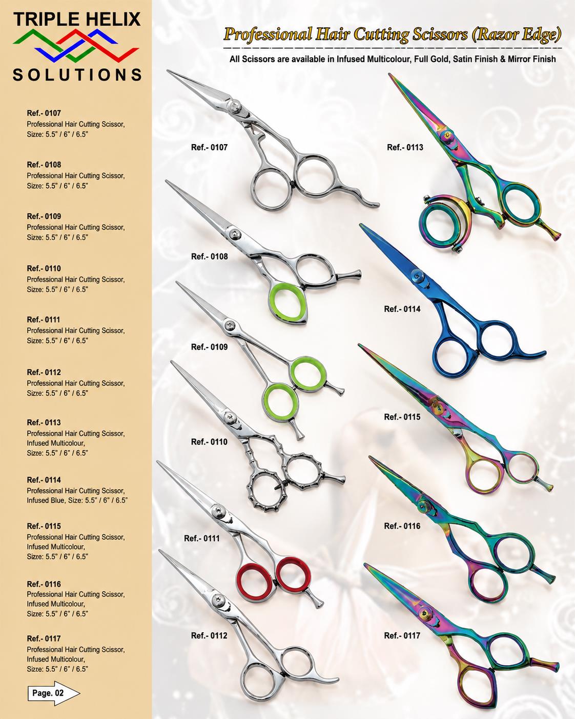 Professional Hair Cutting Scissors — catalogue page 2