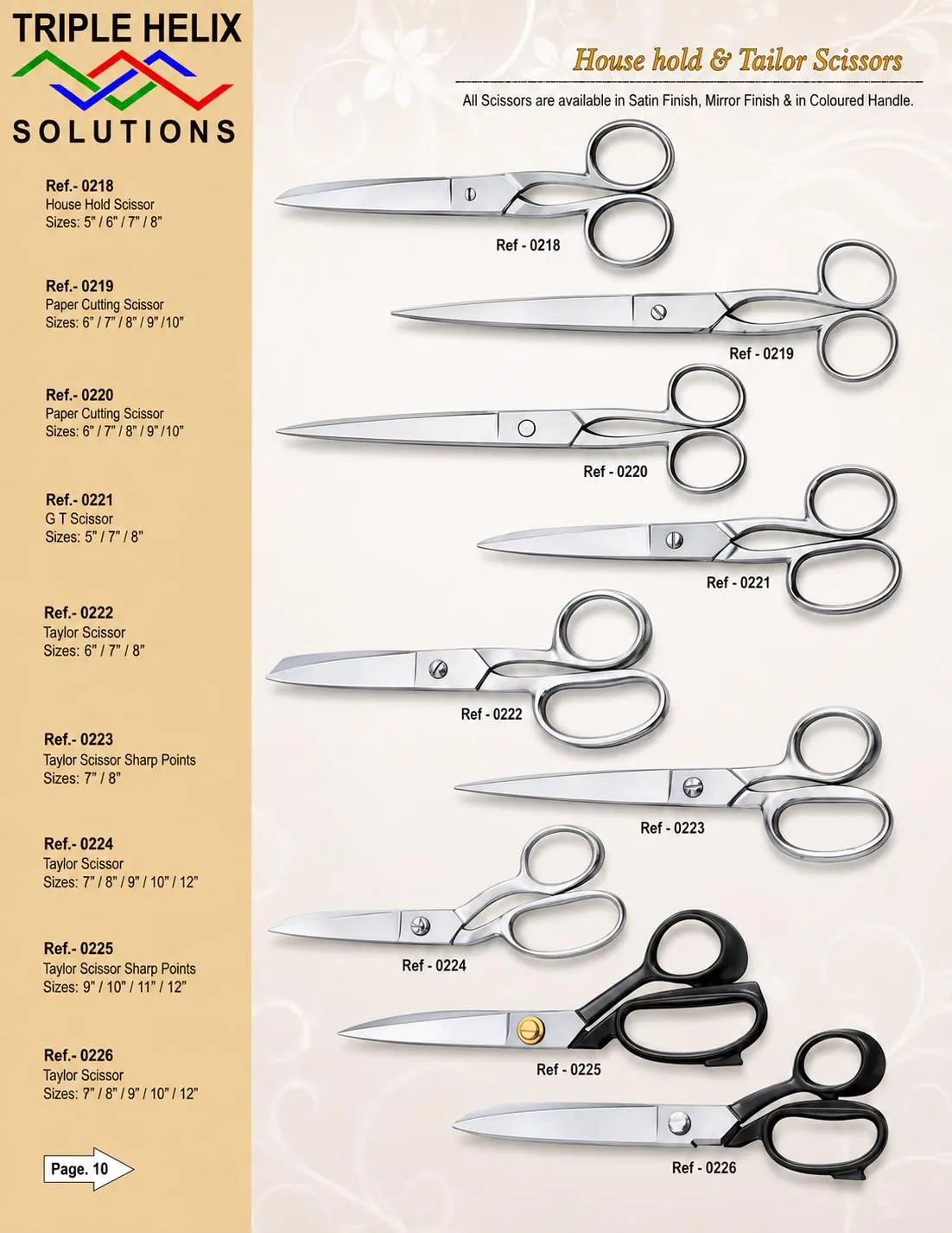 Household & Tailor Scissors — catalogue page 10