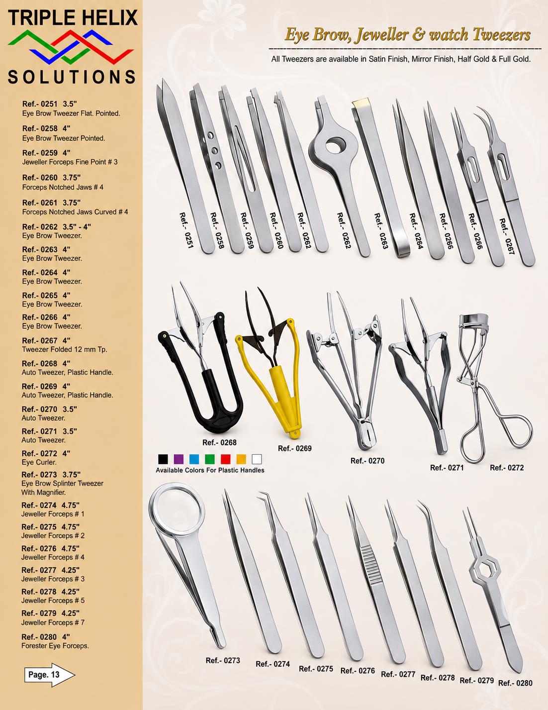 Eye Brow, Jeweller & Watch Tweezers — beauty catalogue page 13