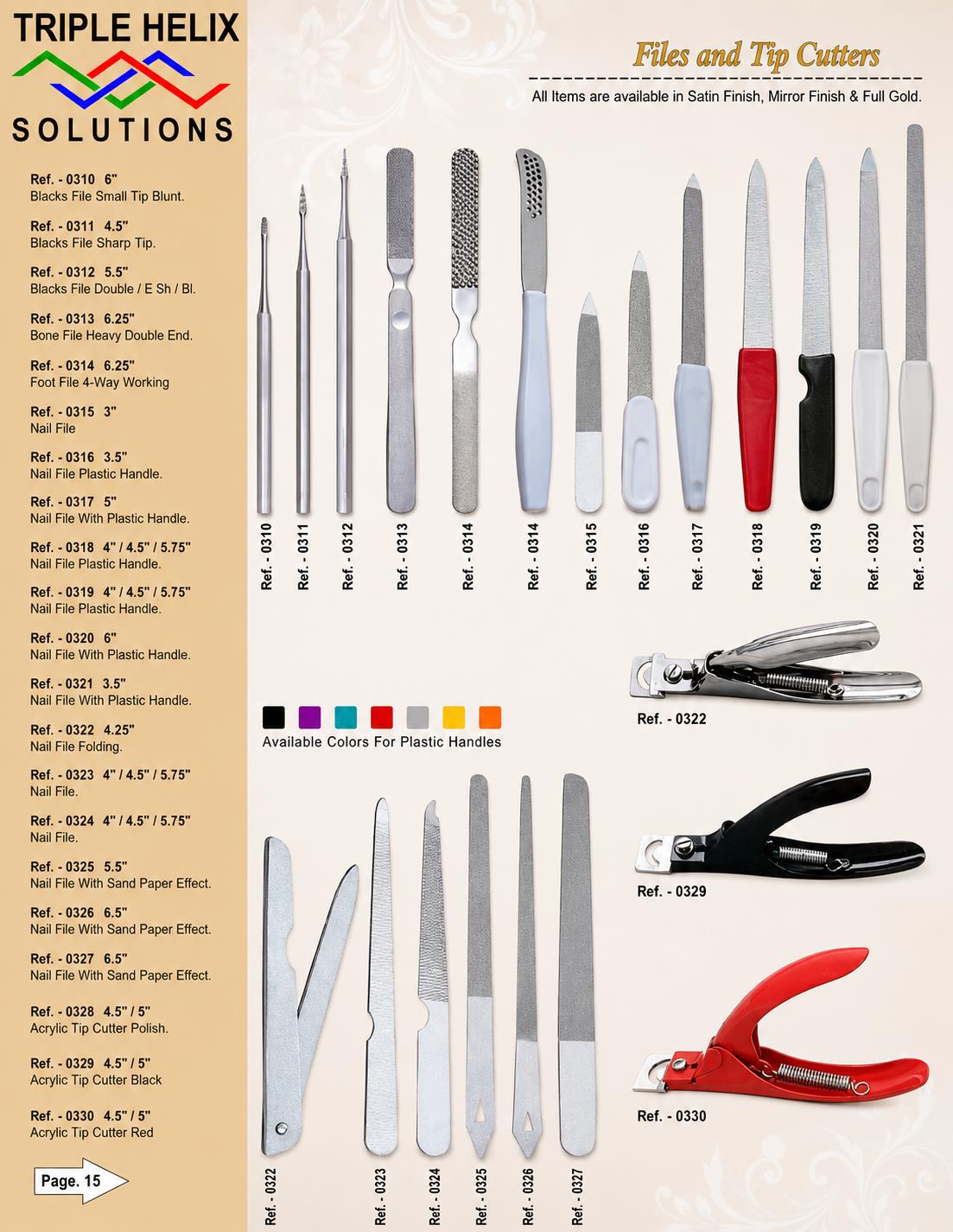 Files and Tip Cutters — beauty catalogue page 15