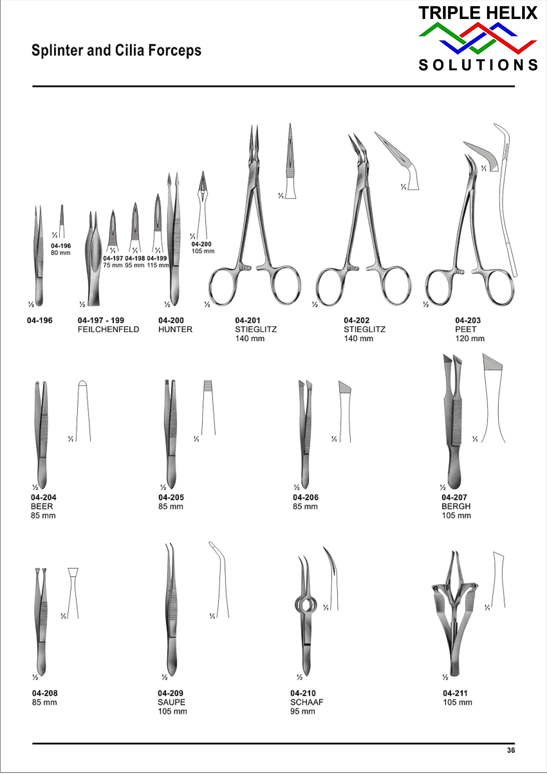 Splinter and Cilia Forceps — page 36