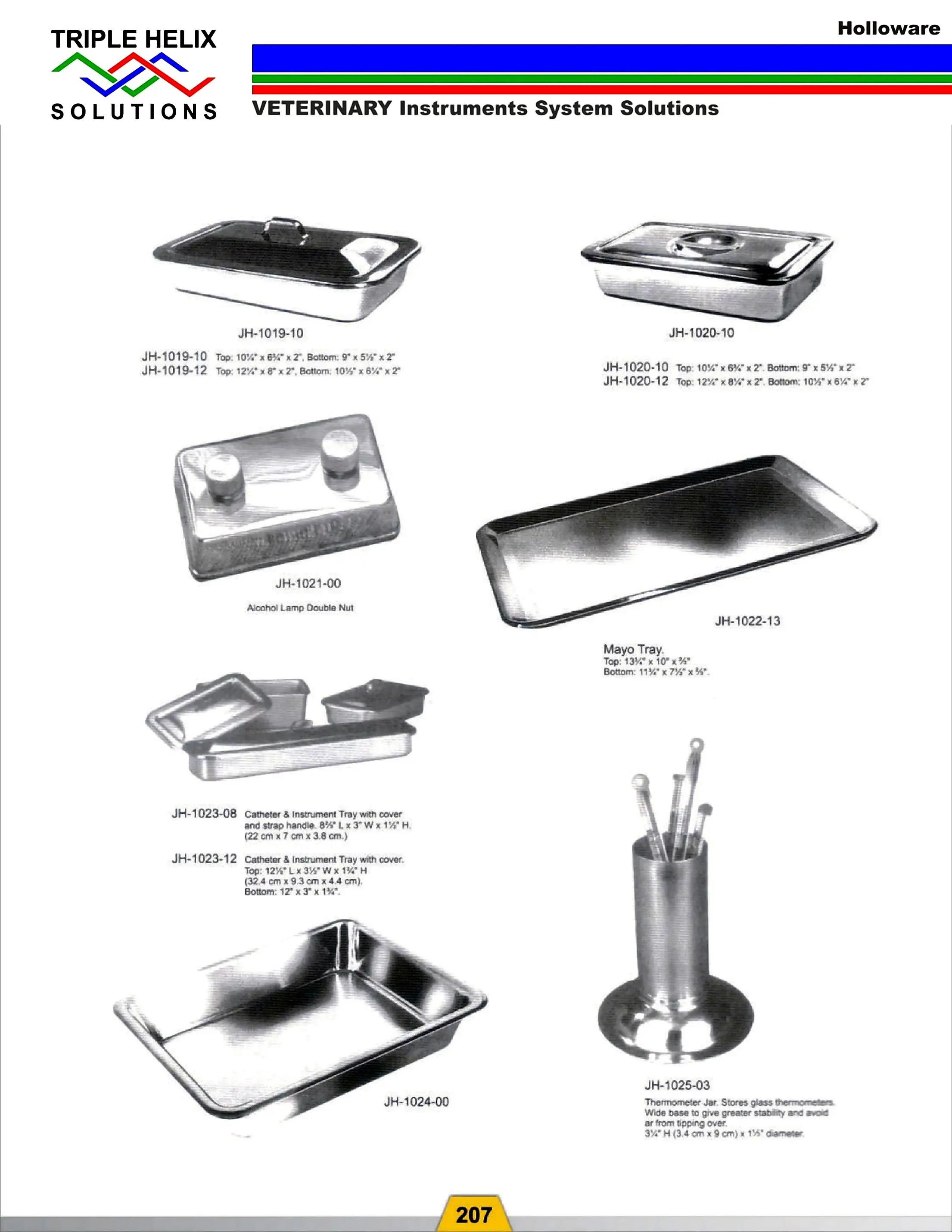 Instrument Trays and Alcohol Lamps