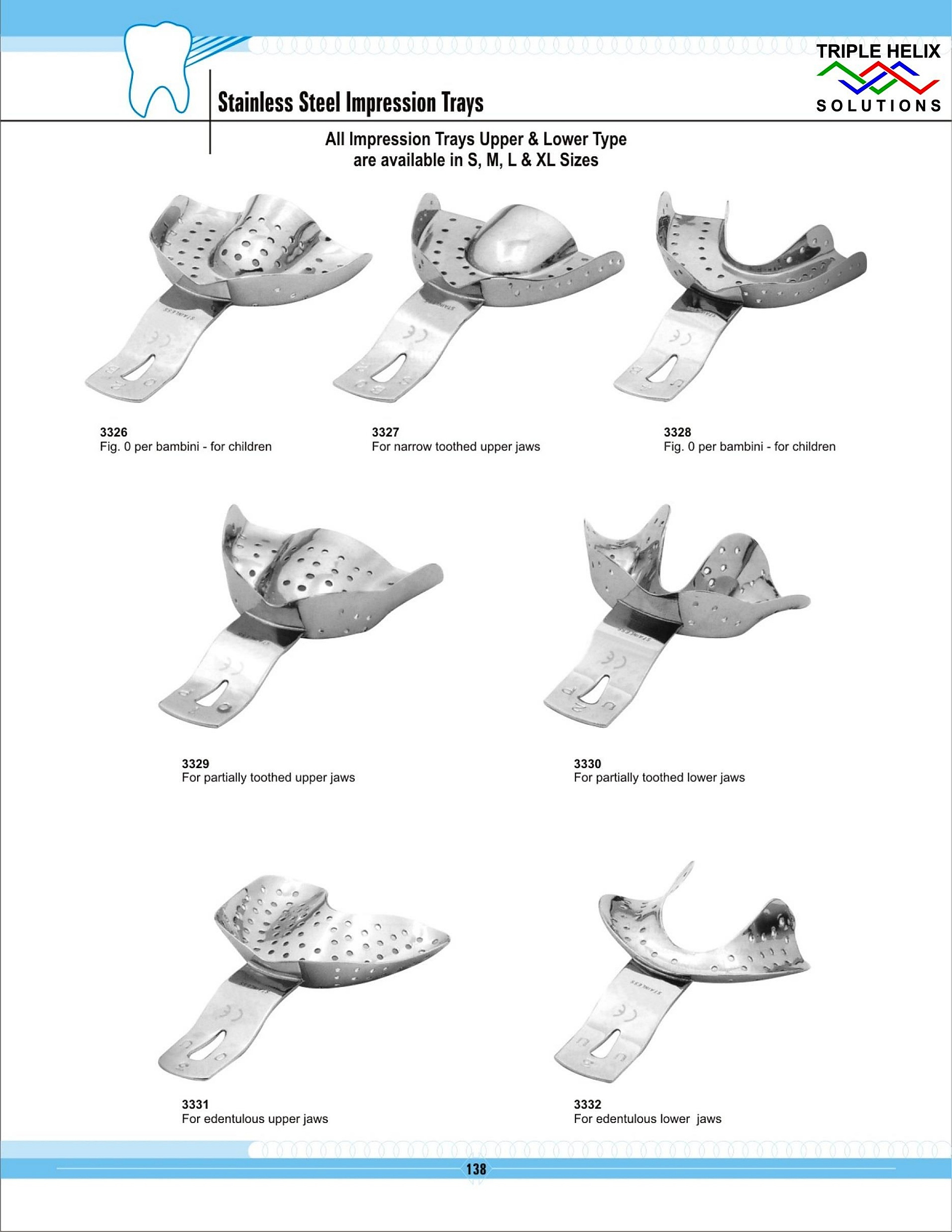 Stainless Steel Impression Trays — page 138