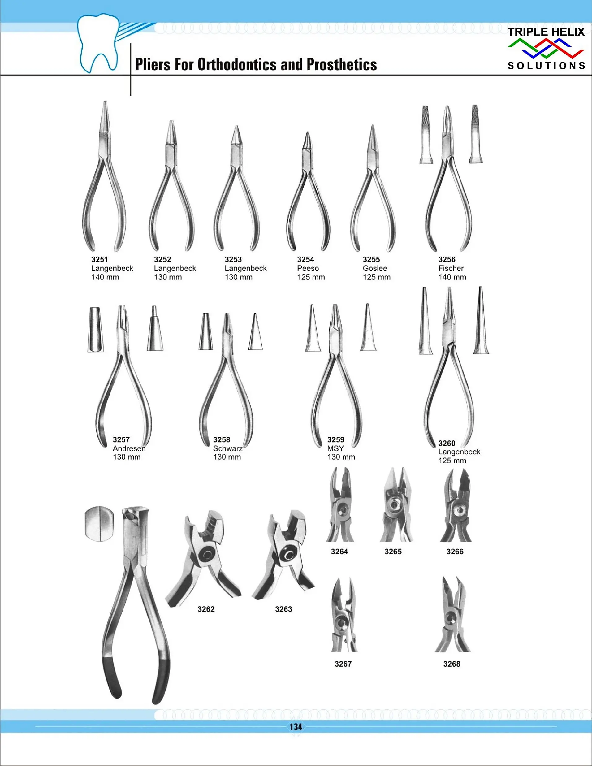 Pliers for Orthodontics and Prosthetics — page 134