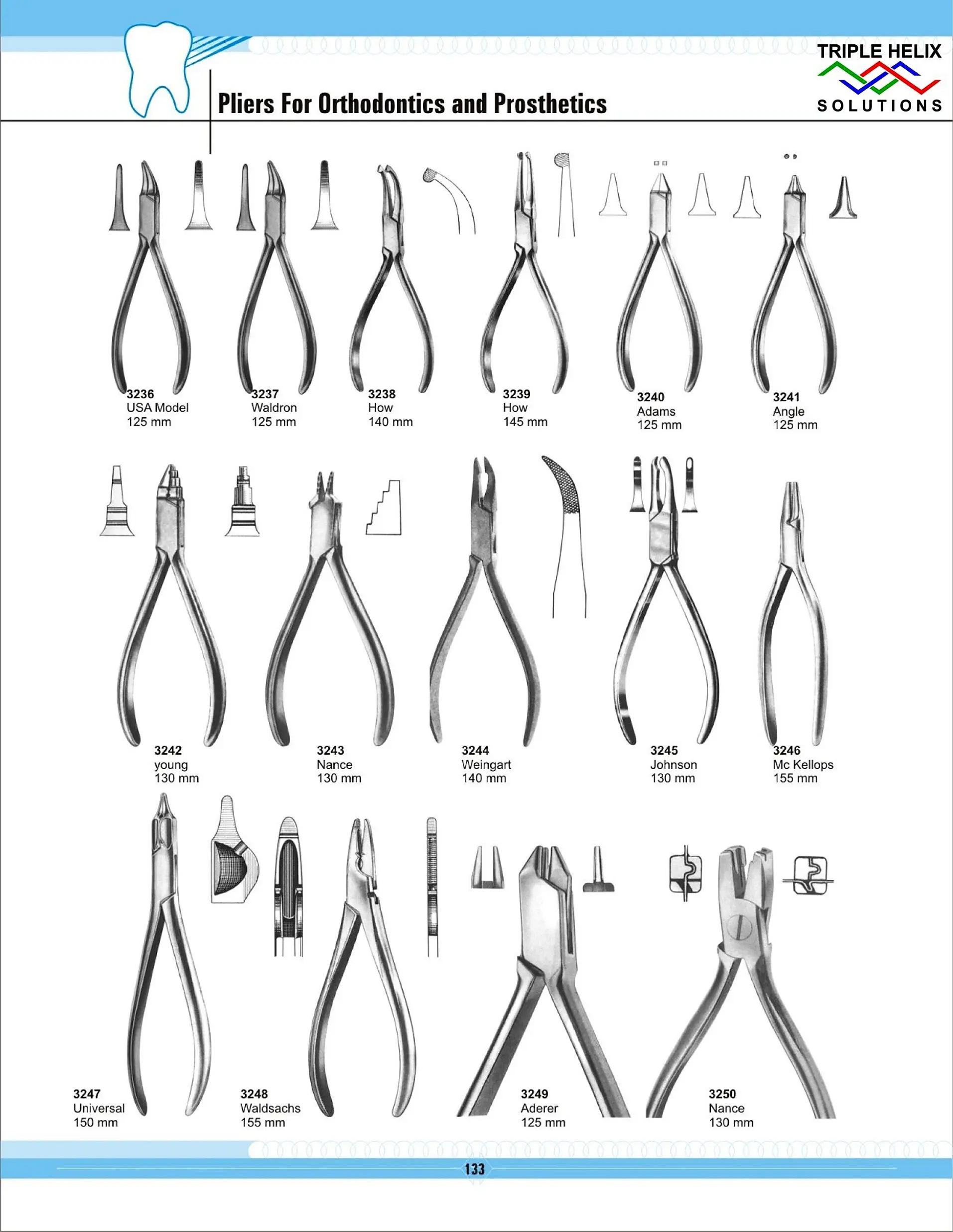 Pliers For Orthodontics and Prosthetics — page 133