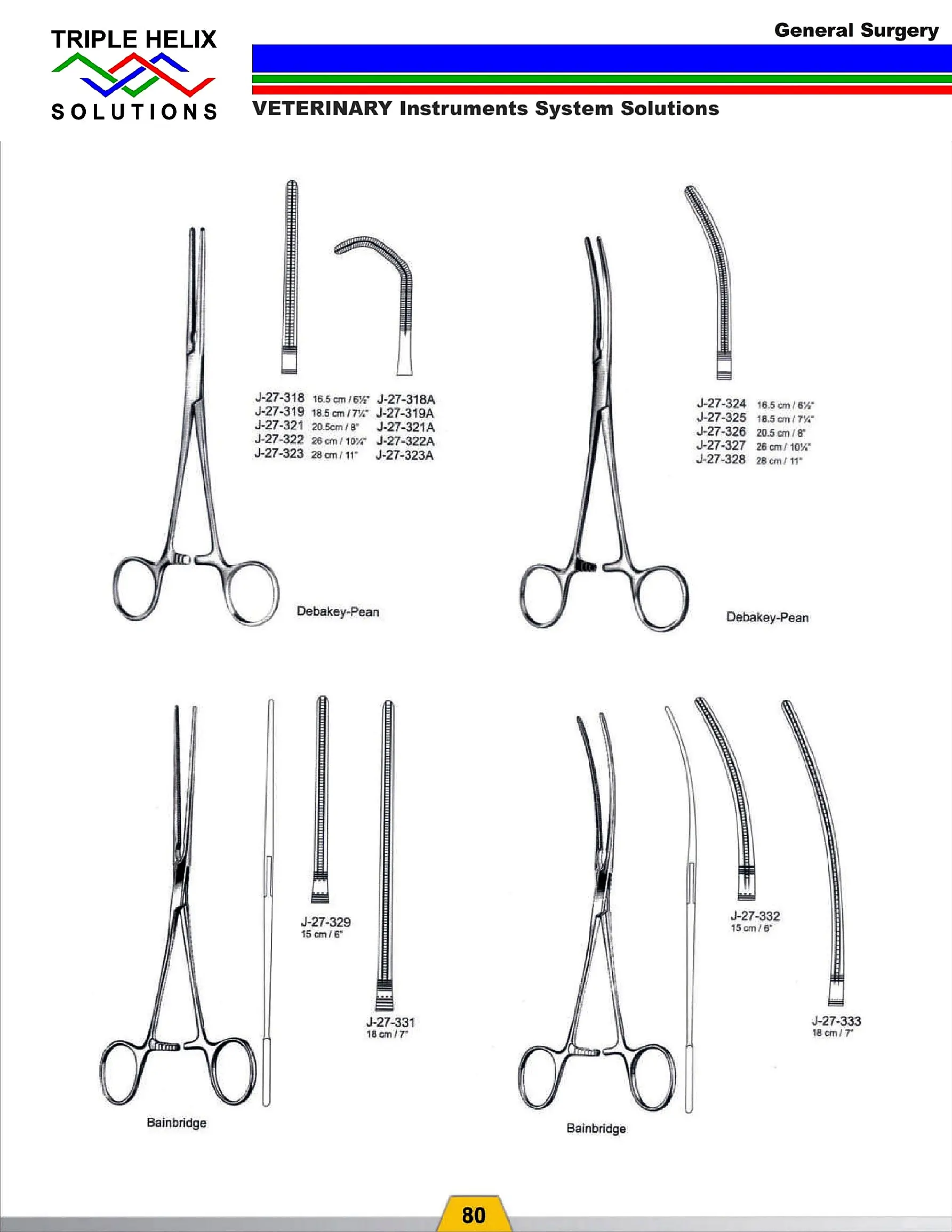 DeBakey-Pean and Bainbridge Vascular Clamps