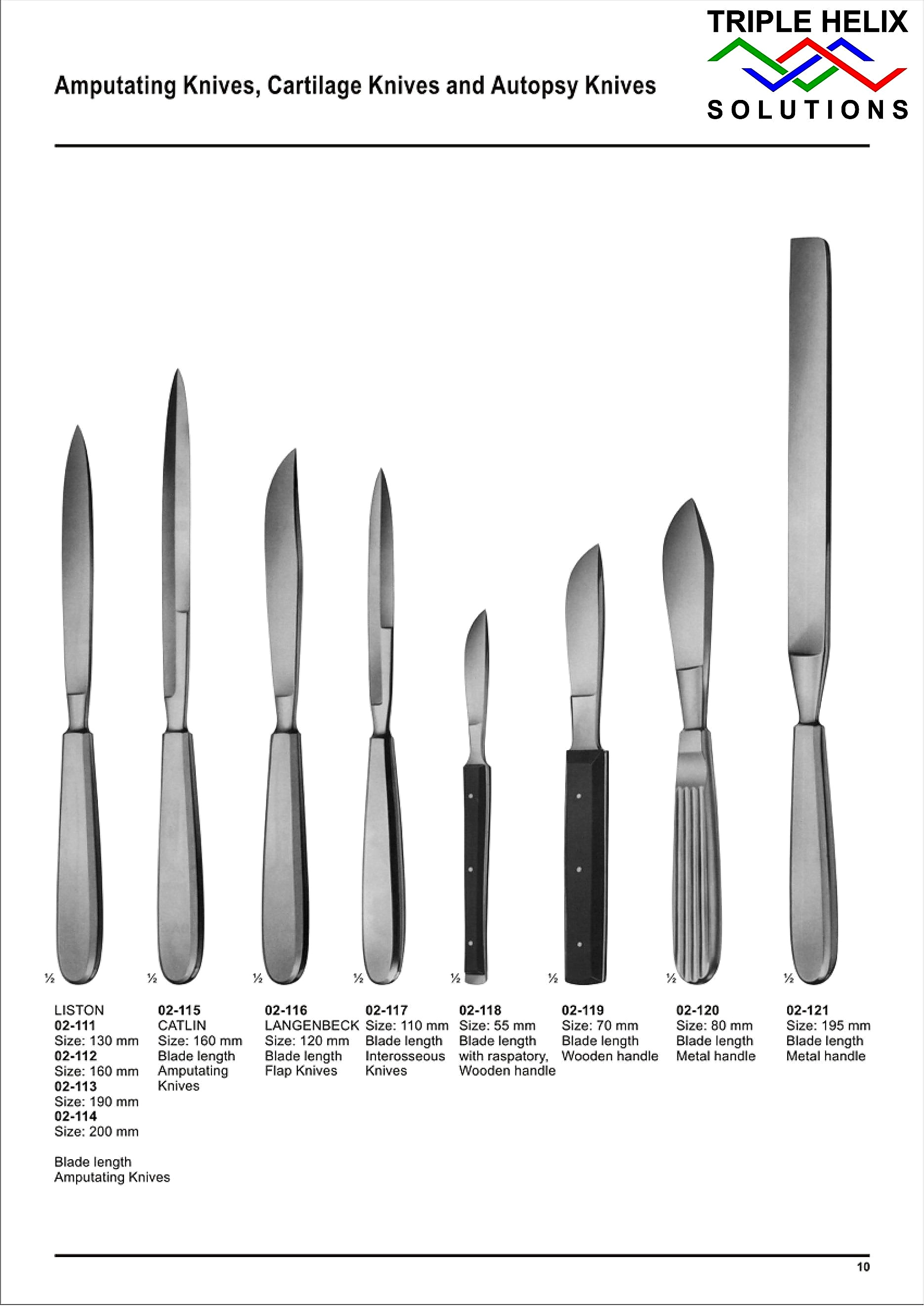Amputating Knives, Cartilage Knives and Autopsy Knives — page 10