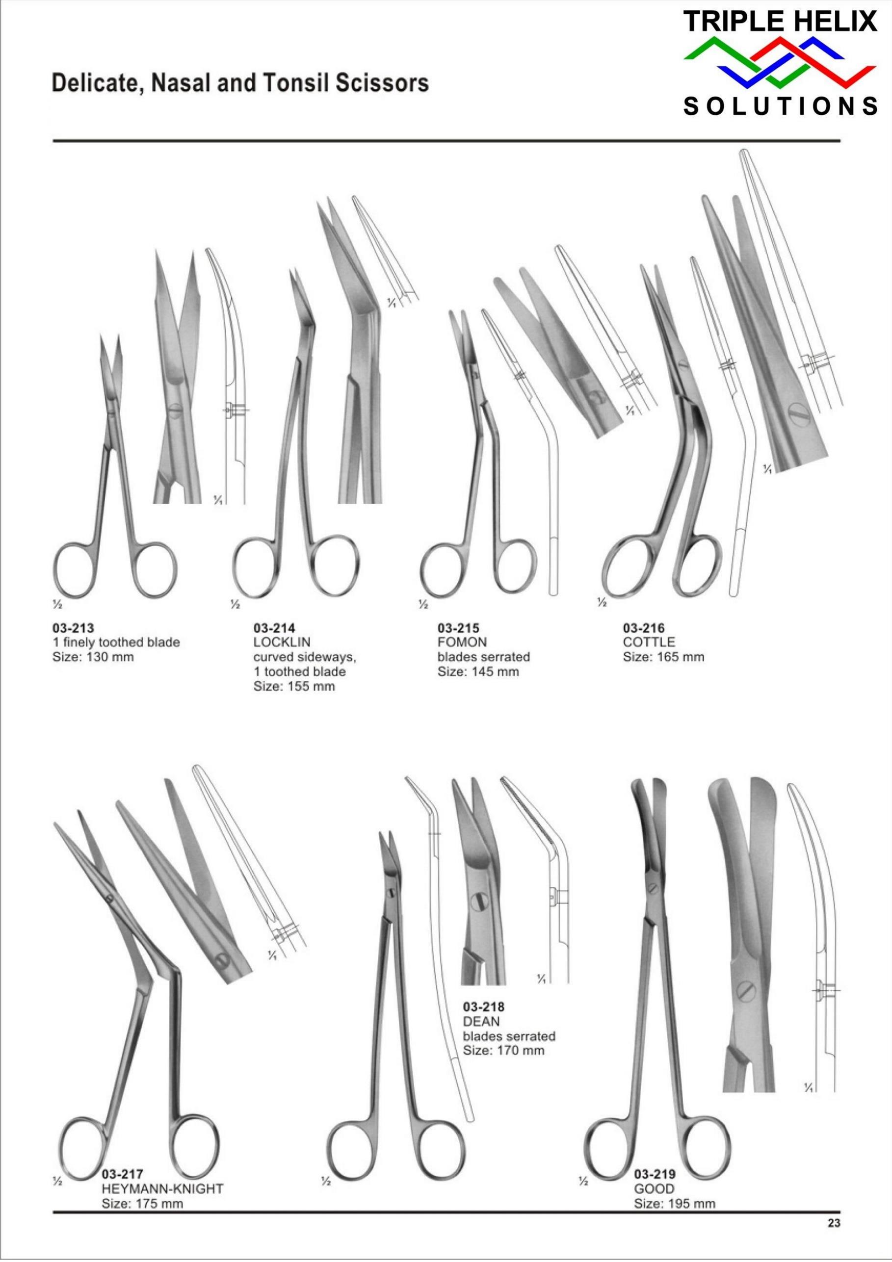 Delicate, Nasal and Tonsil Scissors — page 23