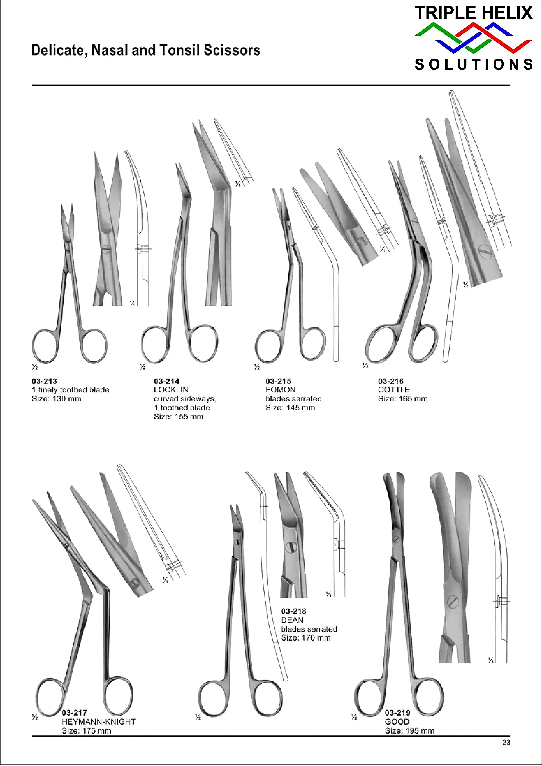 Delicate, Nasal and Tonsil Scissors — page 23
