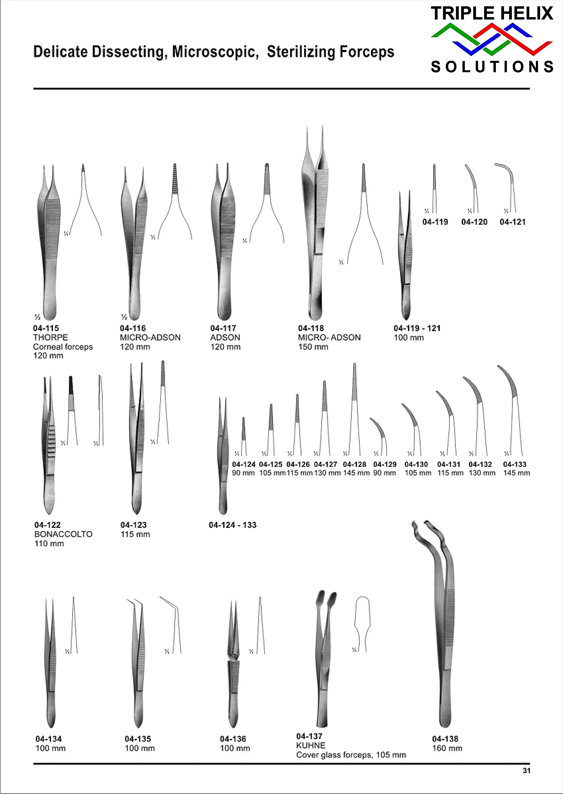 Delicate Dissecting, Microscopic, Sterilizing Forceps — page 31