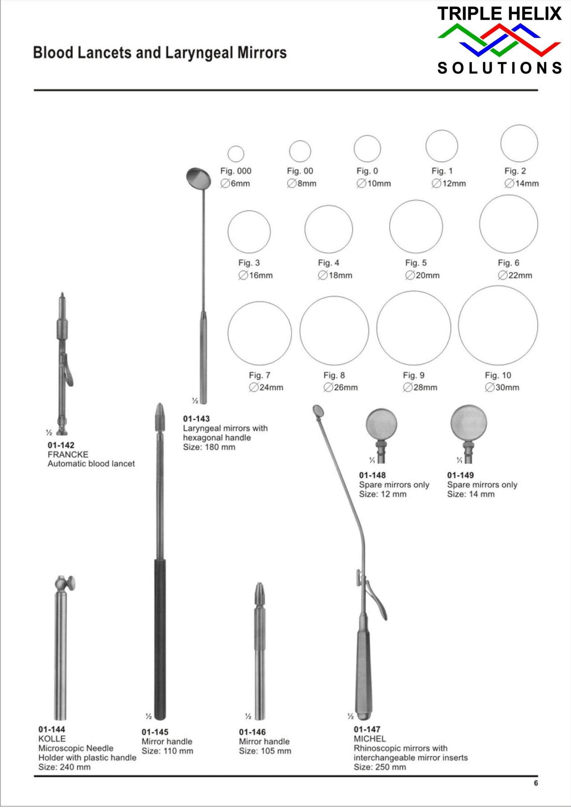 Blood Lancets and Laryngeal Mirrors — page 6