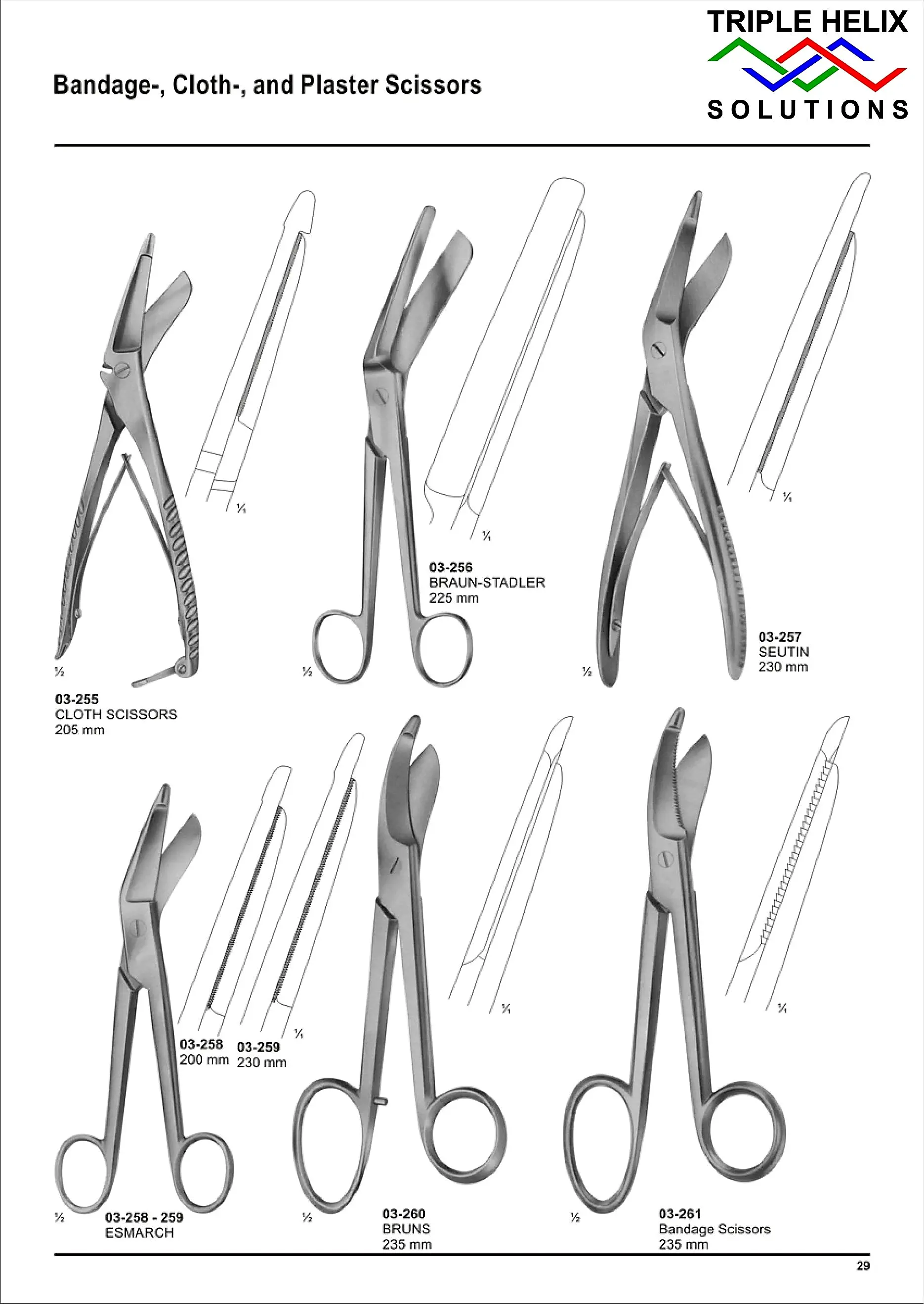 Bandage-, Cloth-, and Plaster Scissors — page 29
