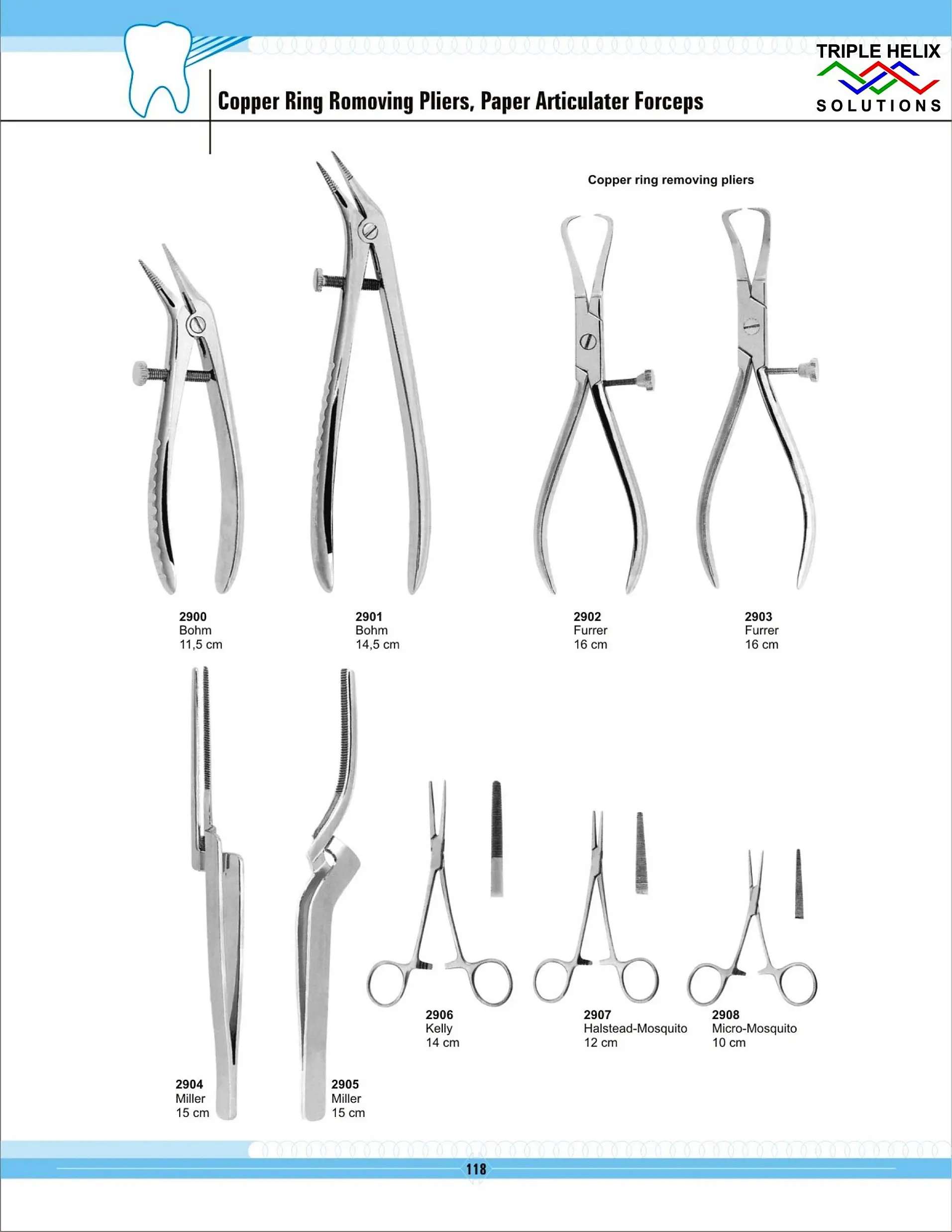 Copper Ring Removing Pliers and Paper Articulating Forceps — page 118