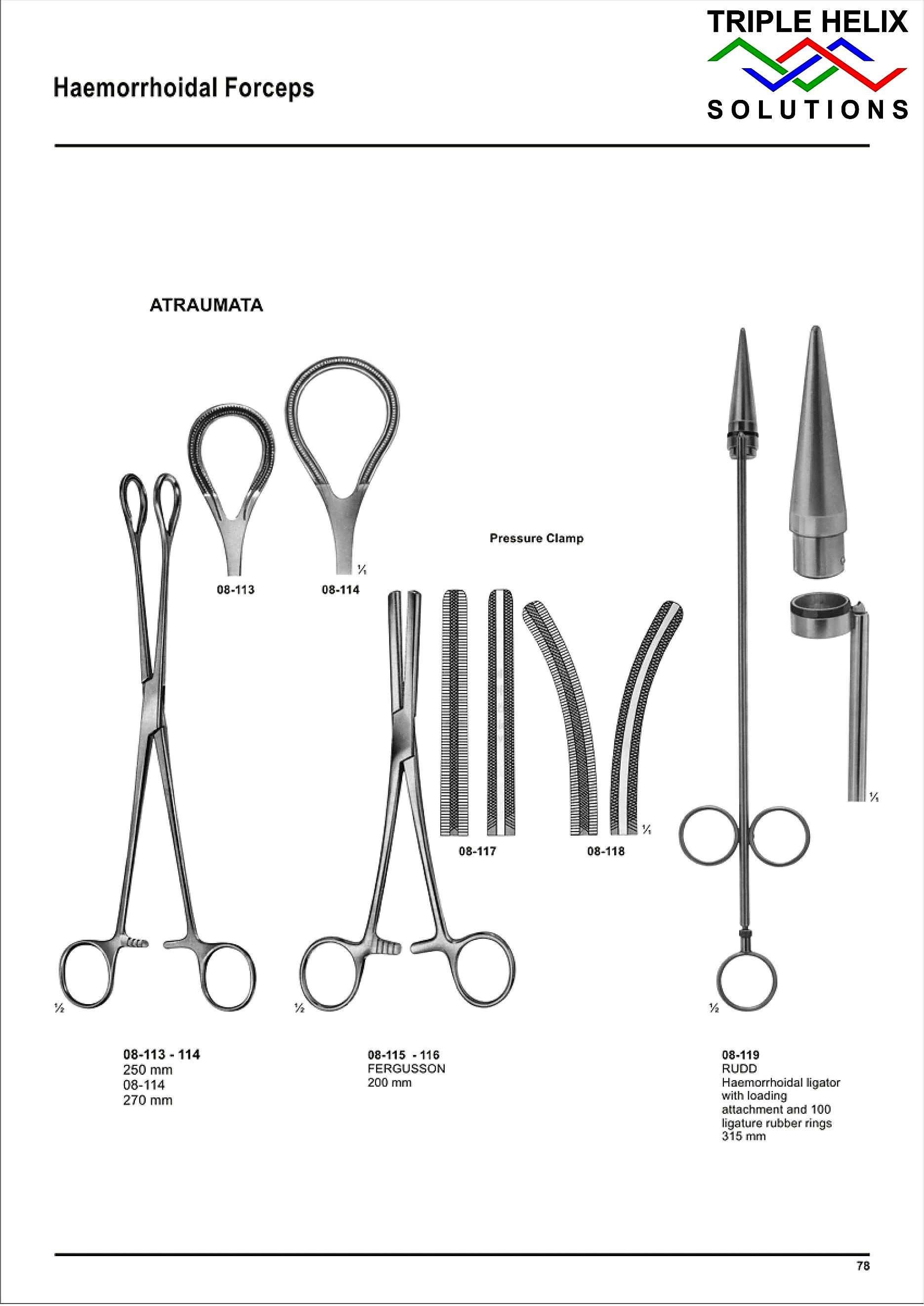 Haemorrhoidal Forceps — page 78