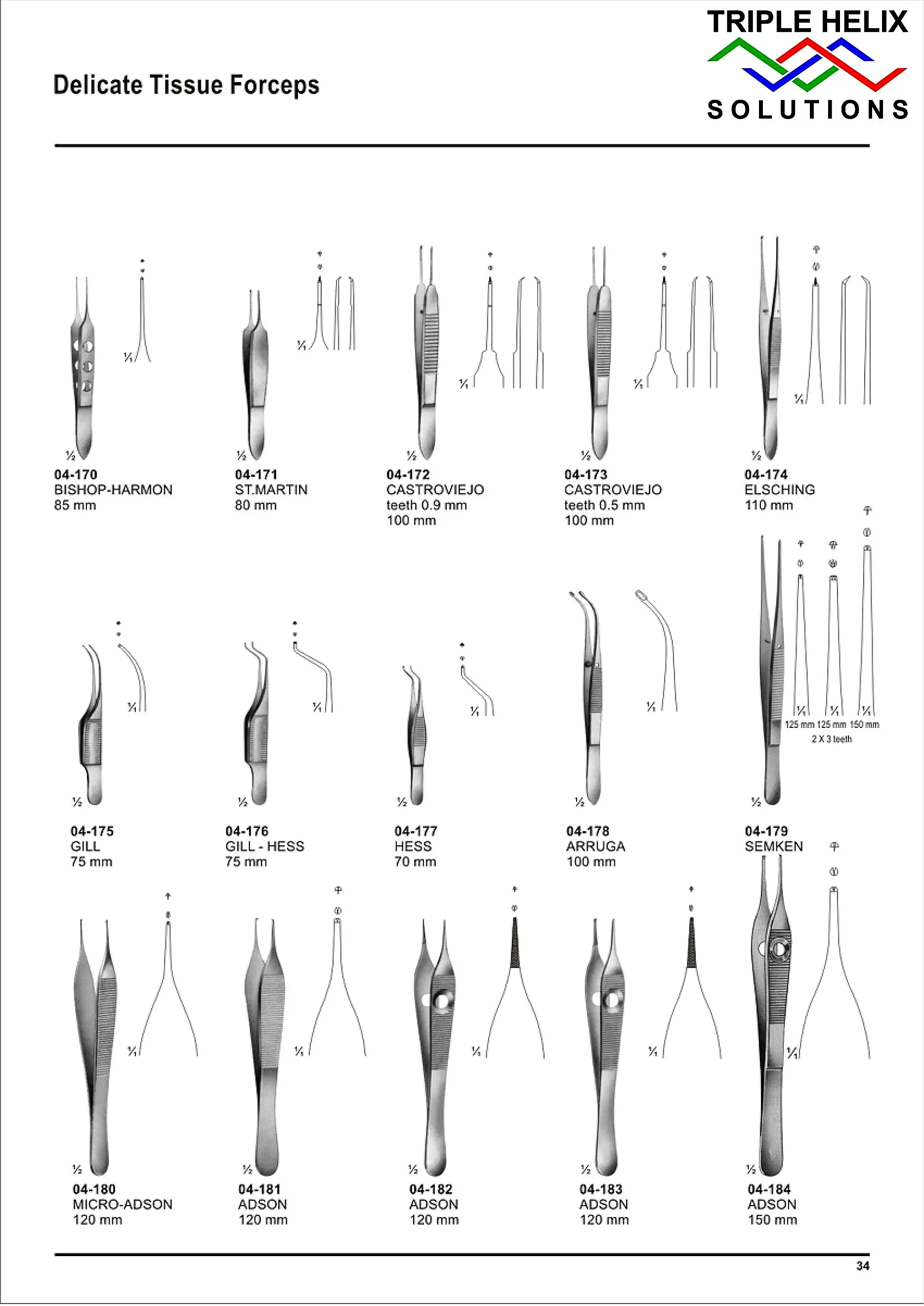 Delicate Tissue Forceps — page 34