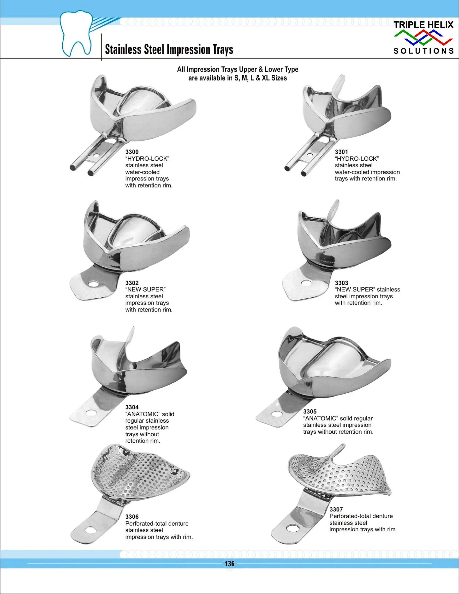 Stainless Steel Impression Trays — page 136