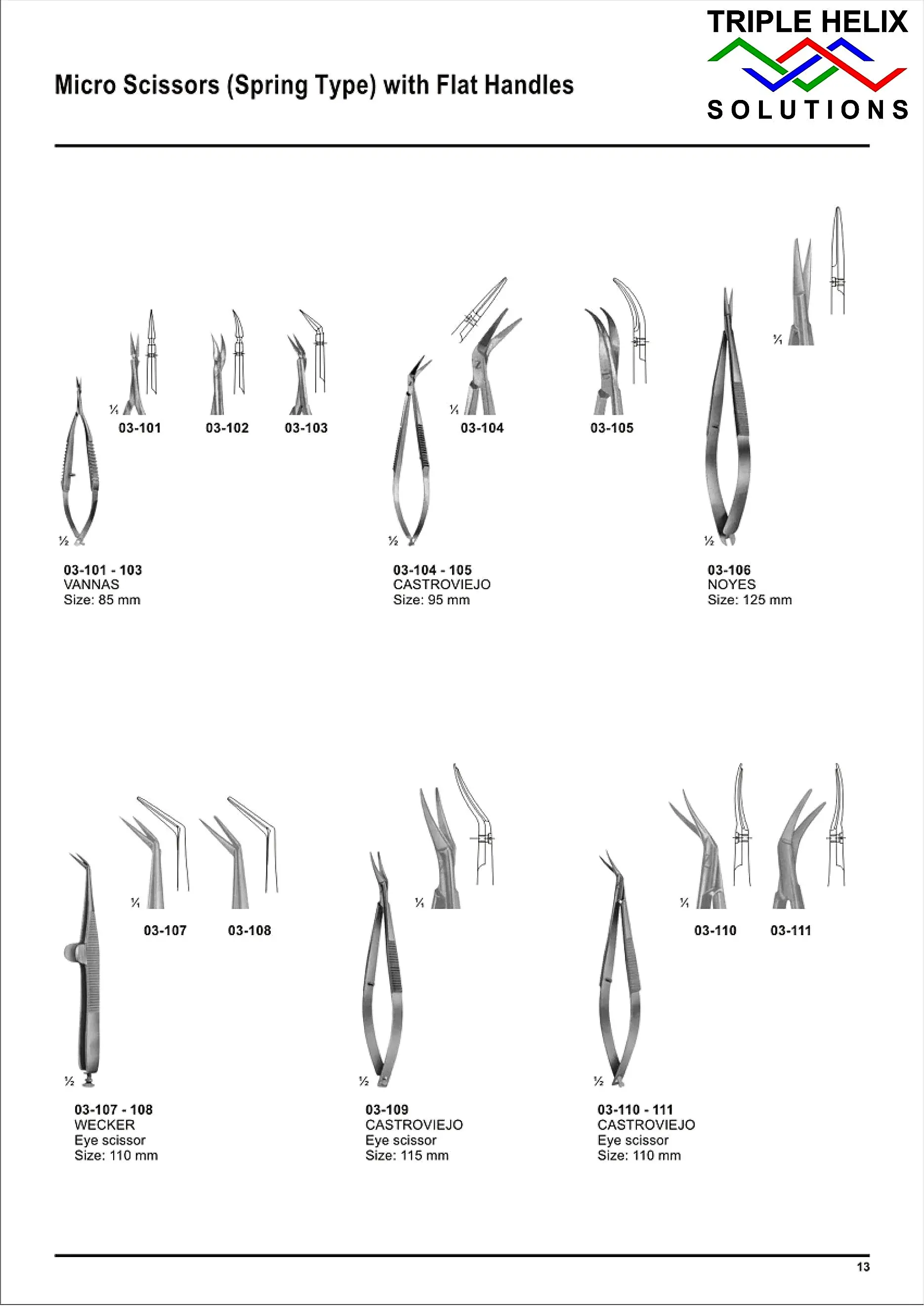 Micro Scissors (Spring Type) with Flat Handles — page 13