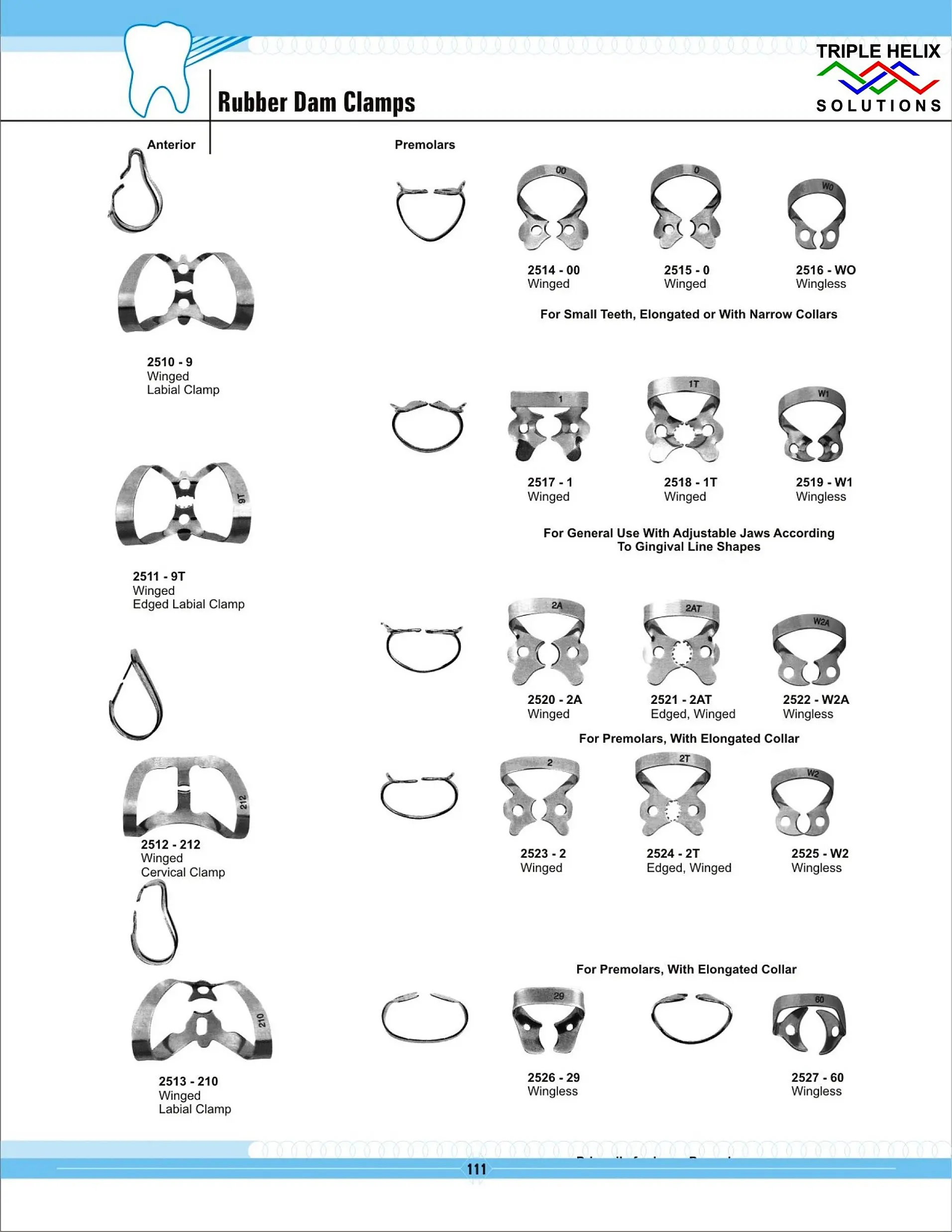 Rubber Dam Clamps — page 111