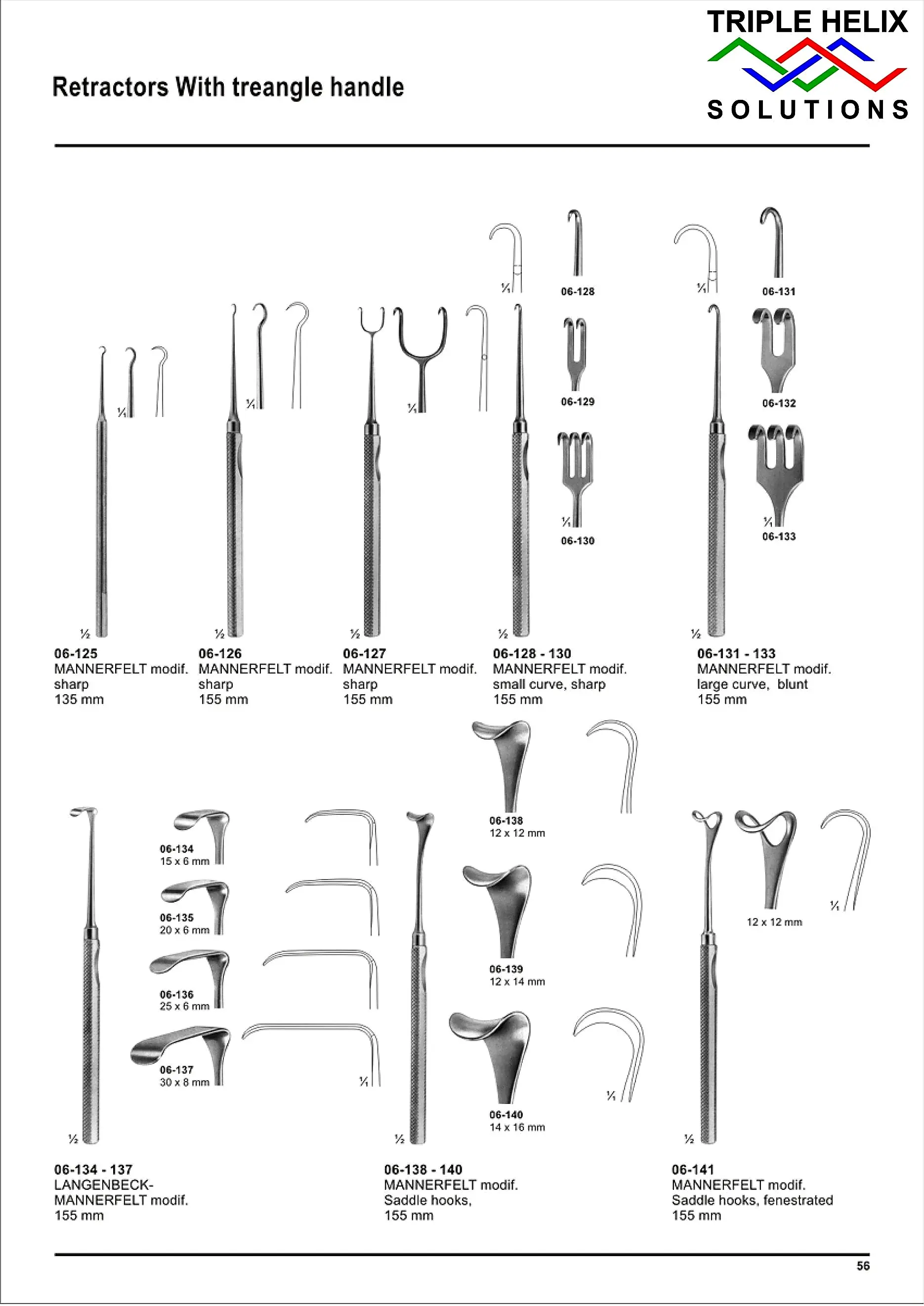 Retractors with Triangular Handles — page 56