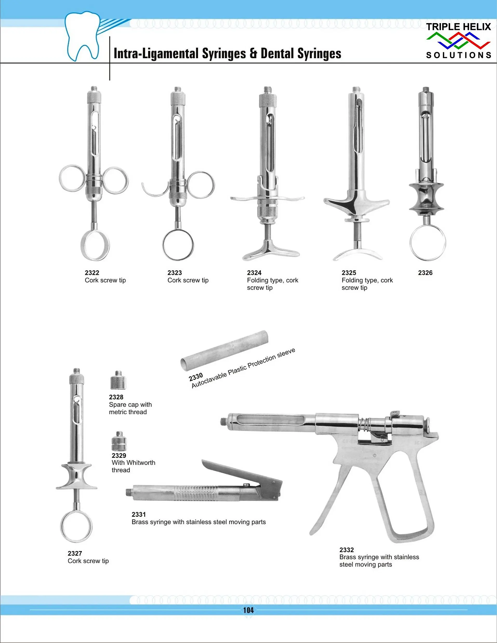 Intra-Ligamental Syringes & Dental Syringes — page 104