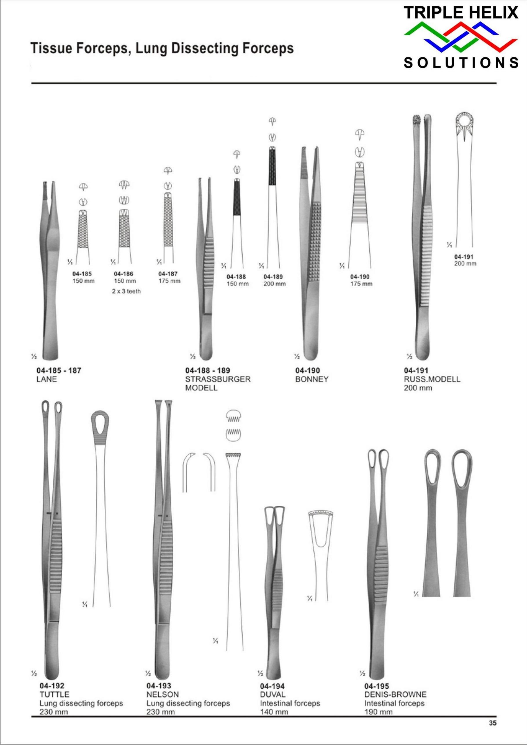Tissue Forceps, Lung Dissecting Forceps — page 35