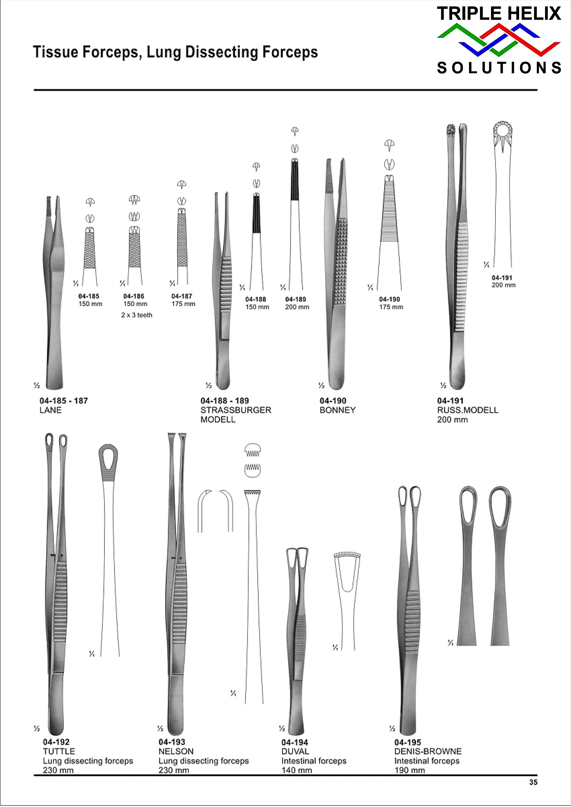 Tissue Forceps, Lung Dissecting Forceps — page 35