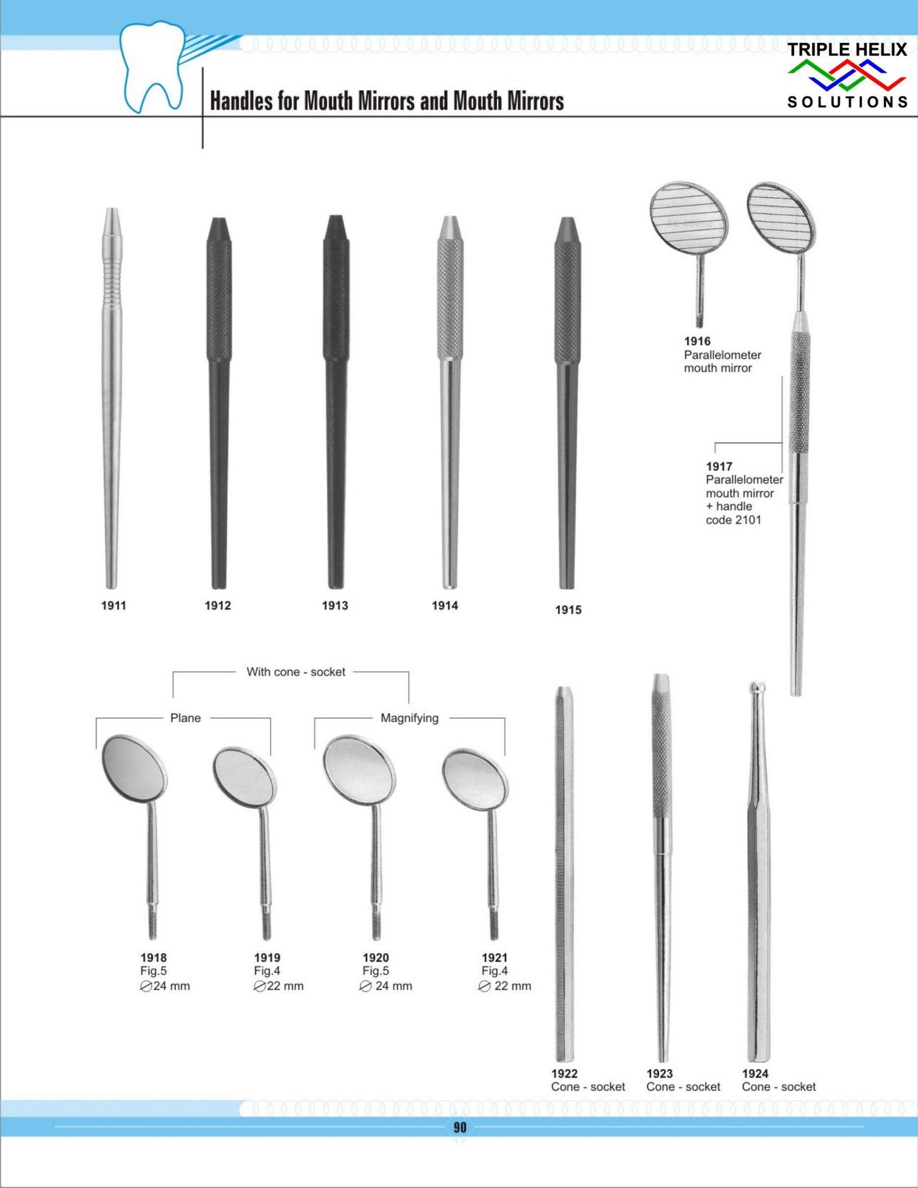 Handles for Mouth Mirrors and Mouth Mirrors — page 90