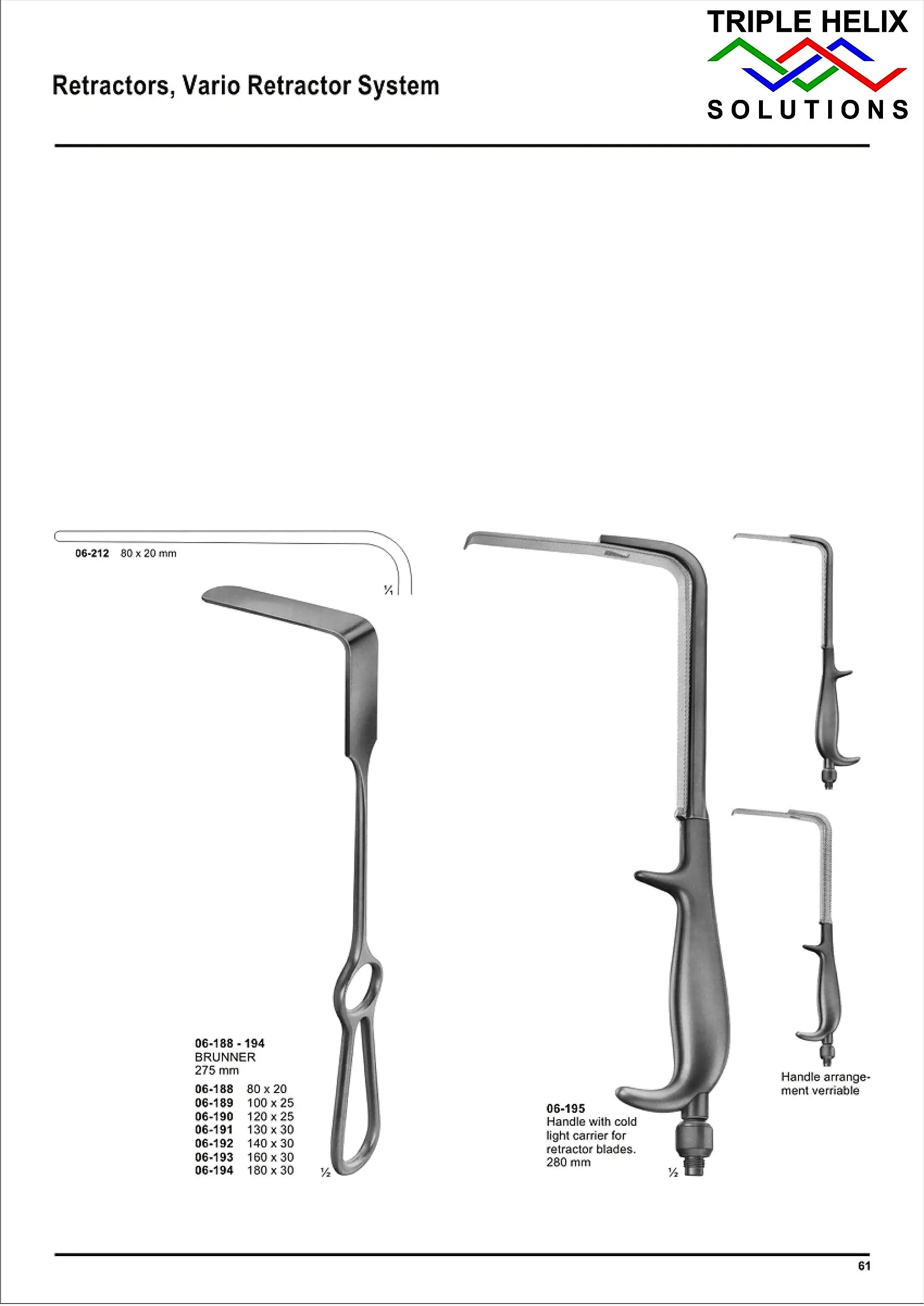 Retractors, Vario Retractor System — page 61