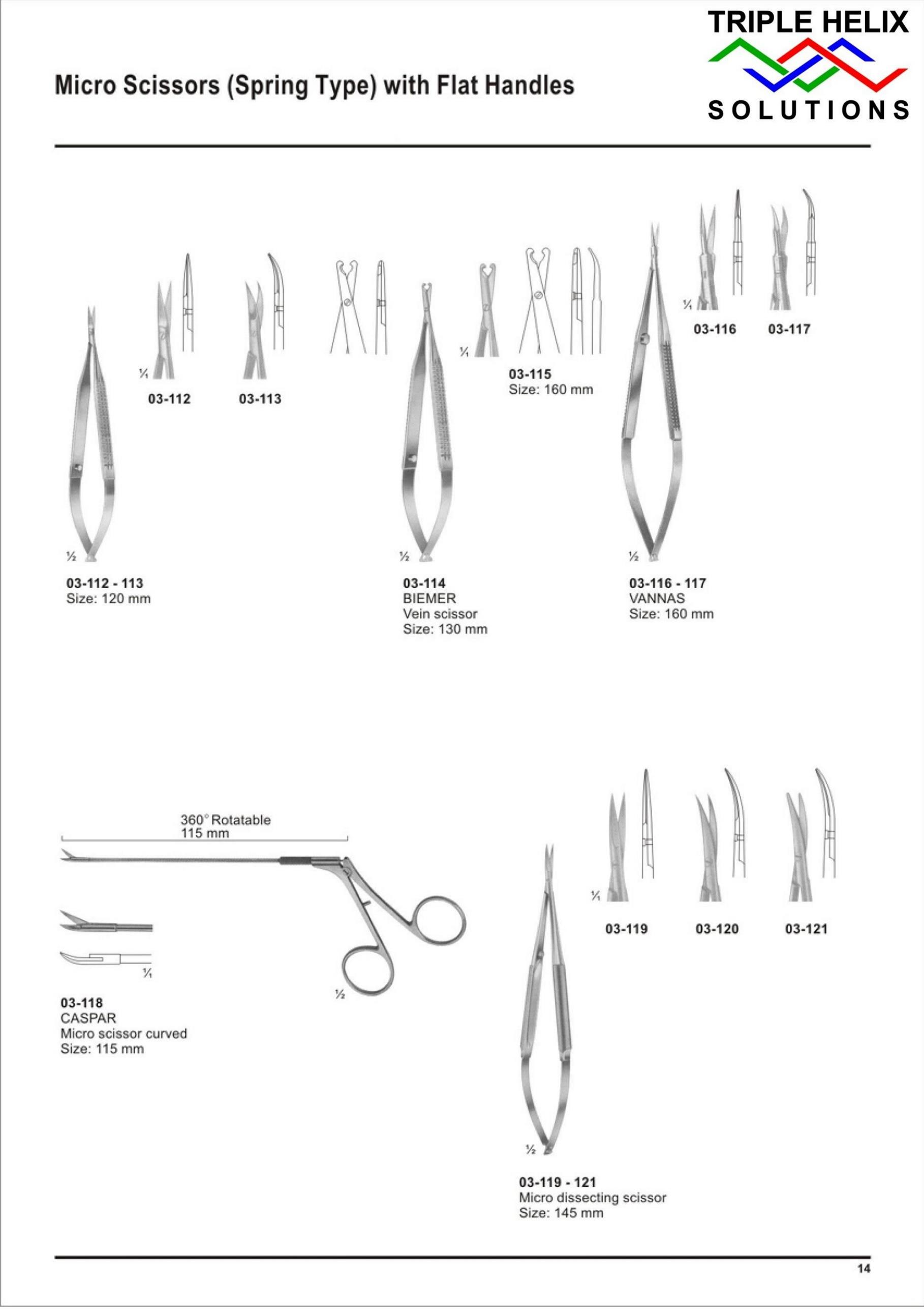 Micro Scissors (Spring Type) with Flat Handles — page 14