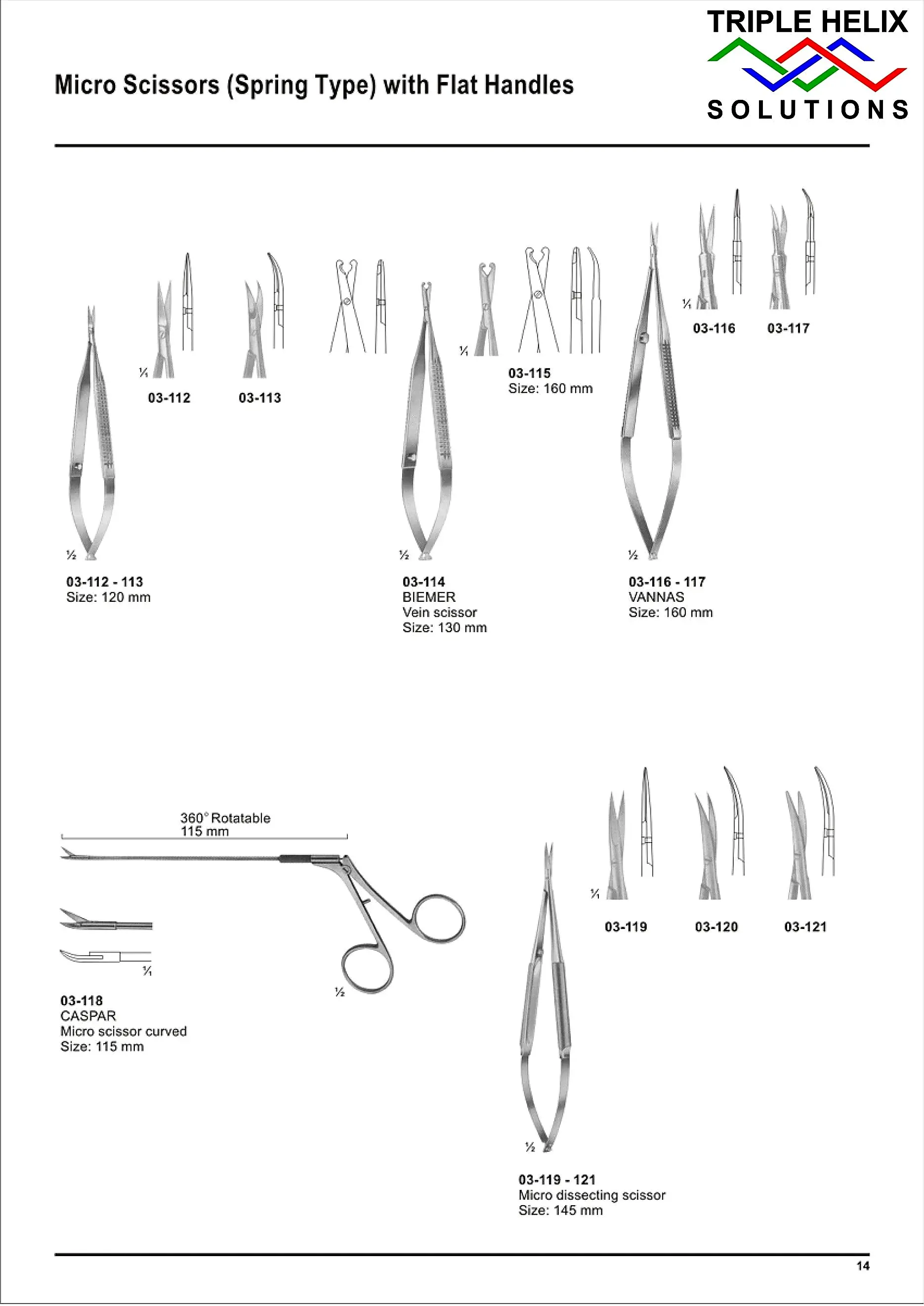 Micro Scissors (Spring Type) with Flat Handles — page 14