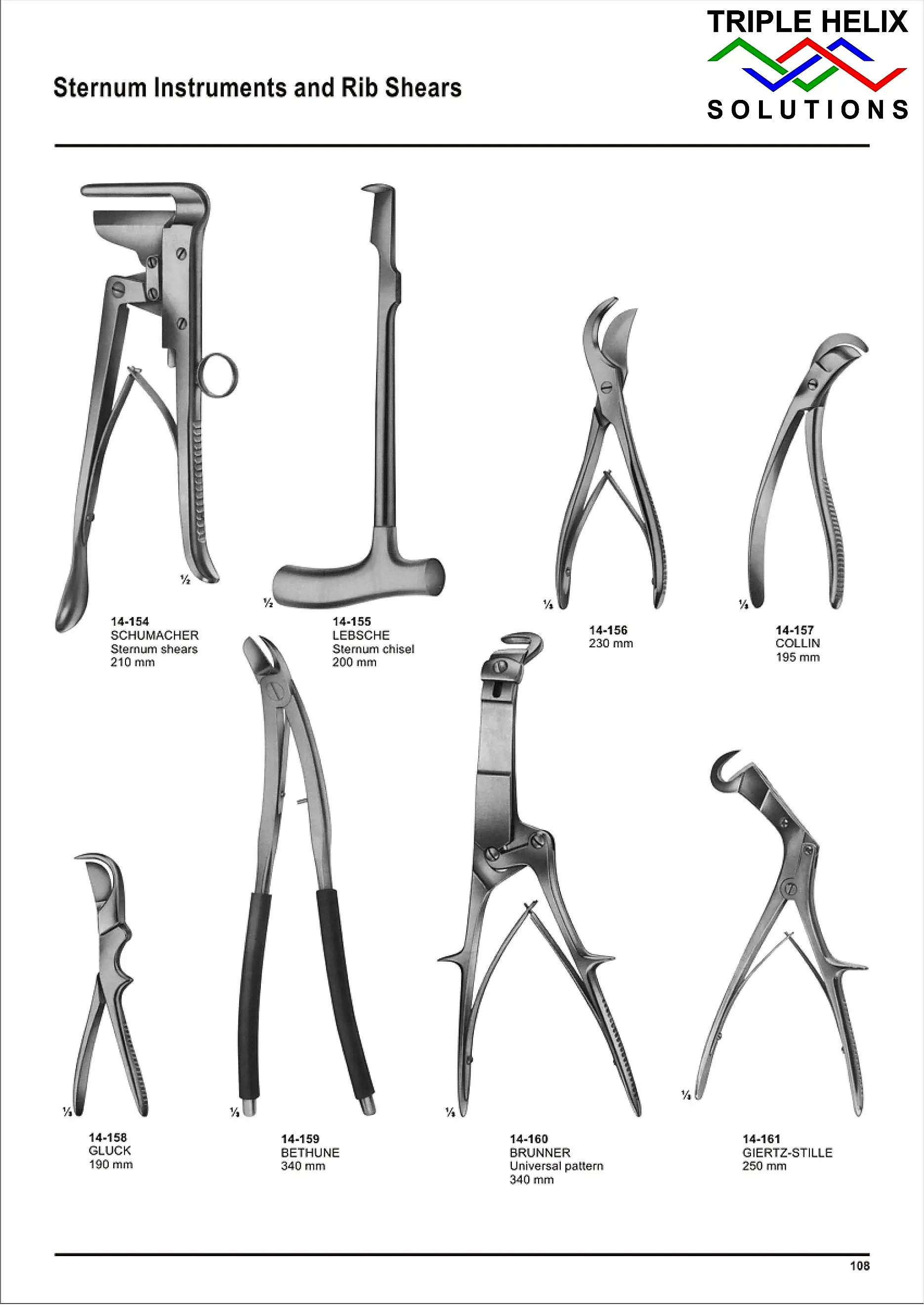 Sternum Instruments and Rib Shears — page 108