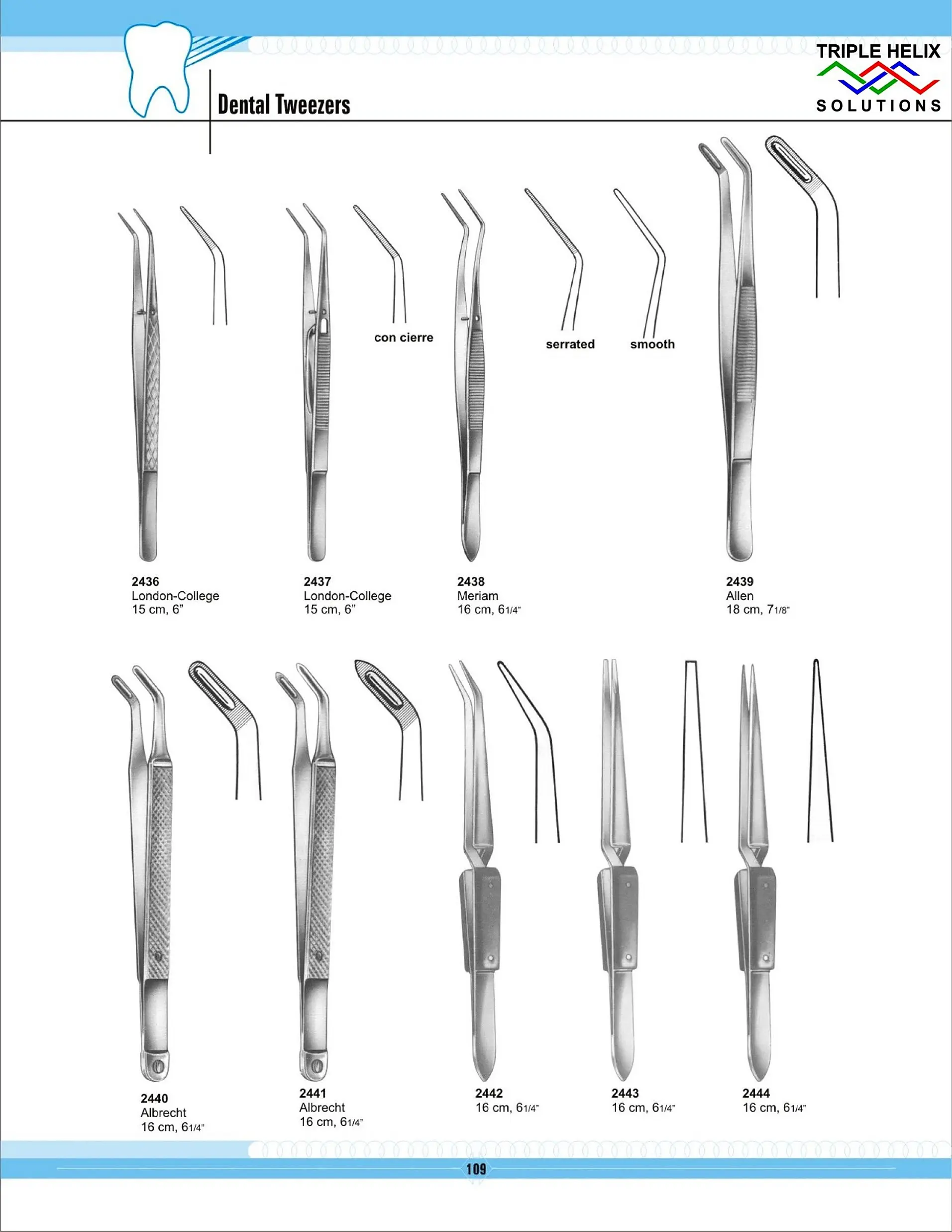 Dental Tweezers — London College Pattern — page 109
