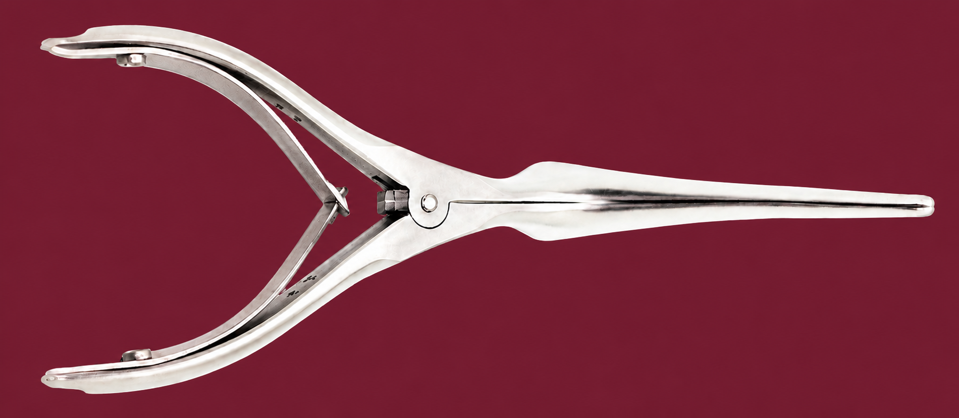 Horizontally positioned stainless-steel instrument prepared for a quotation request