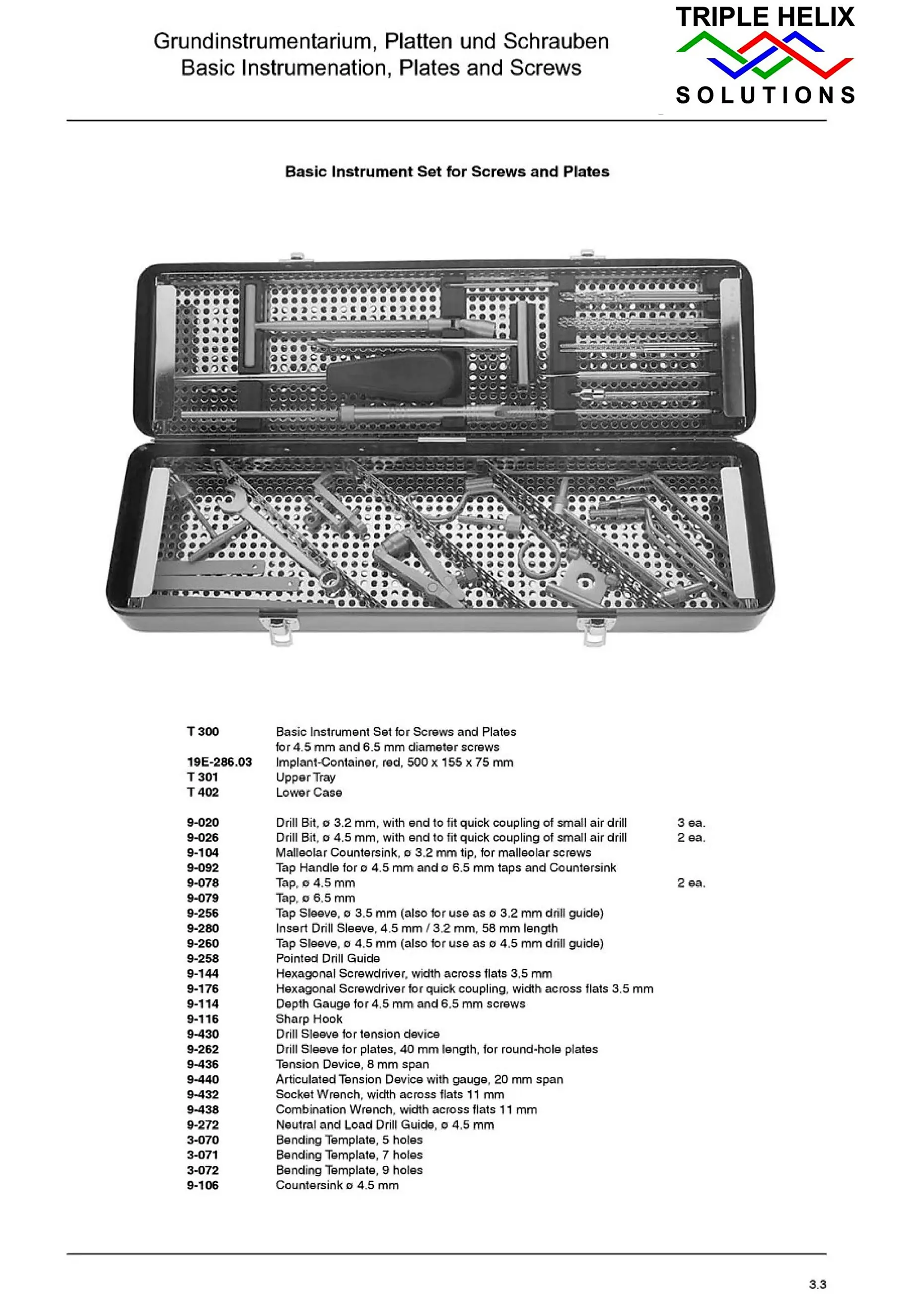 Basic Instrument Set for Screws and Plates — page 2