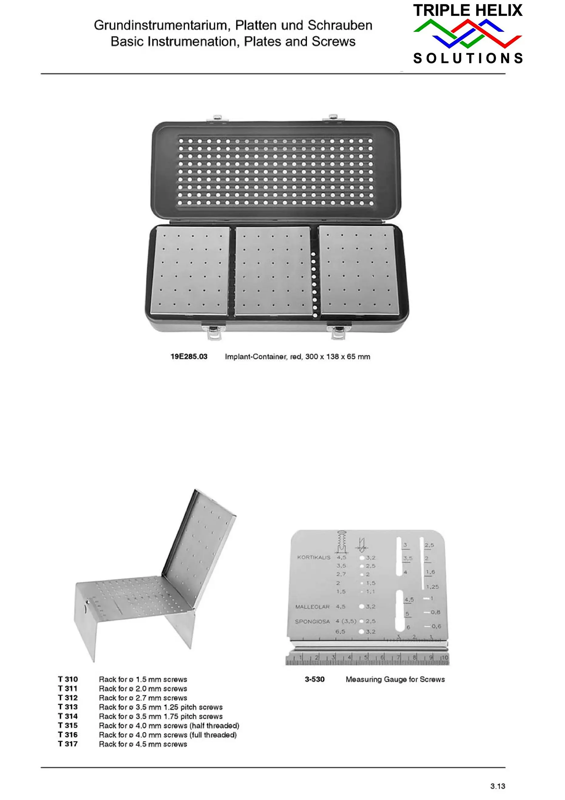Bone Screw Selection — implant catalogue page 12
