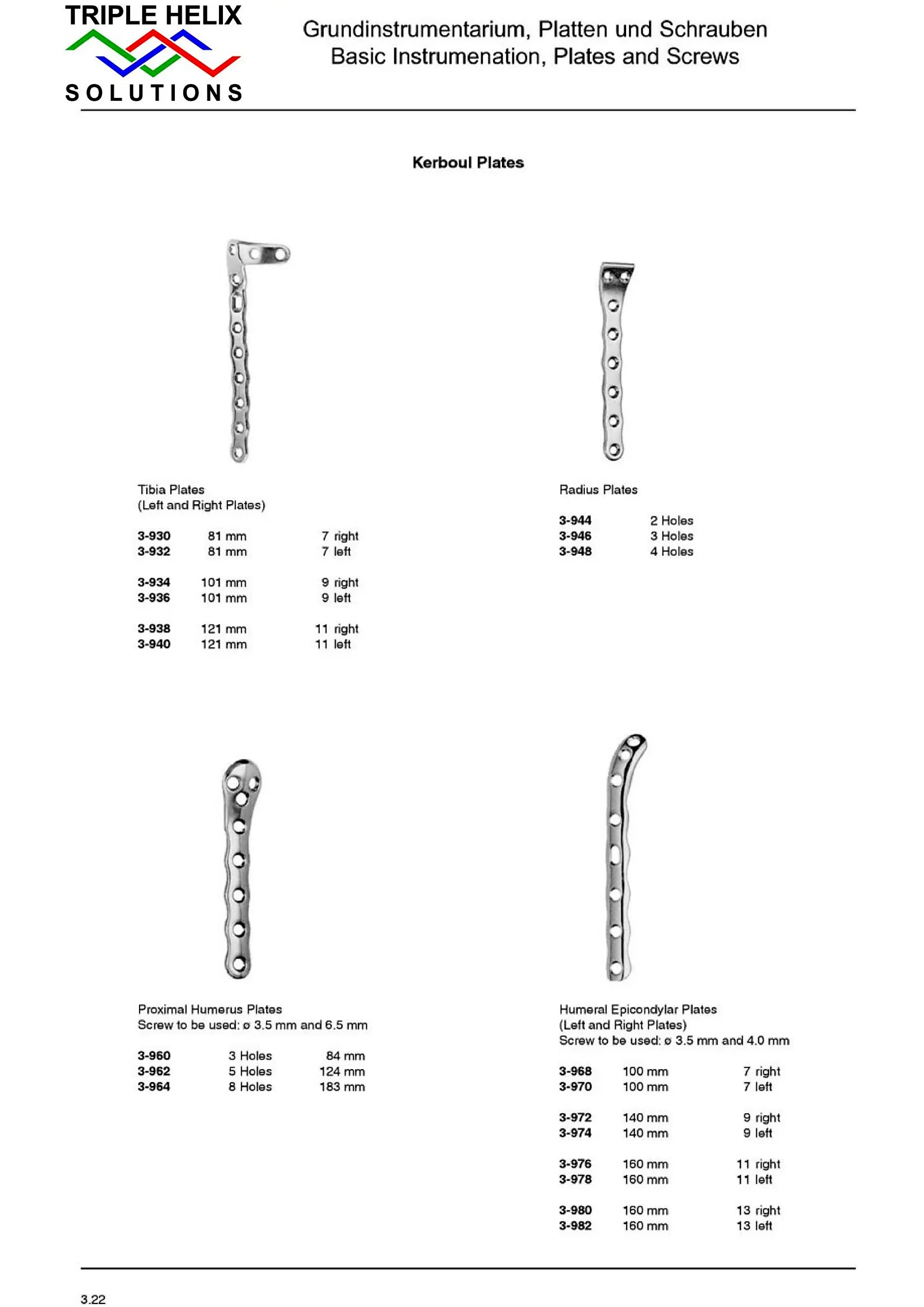 Kerboul, Tibia and Radius Plates — page 21