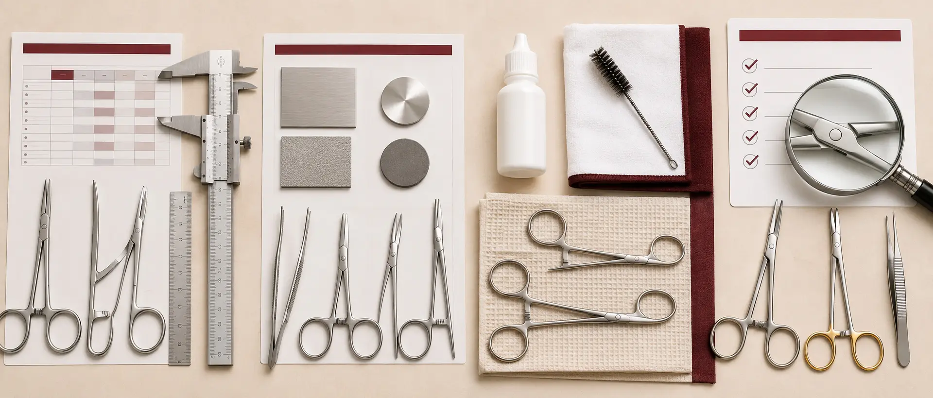 Informative tools for instrument measurements, materials, care and troubleshooting